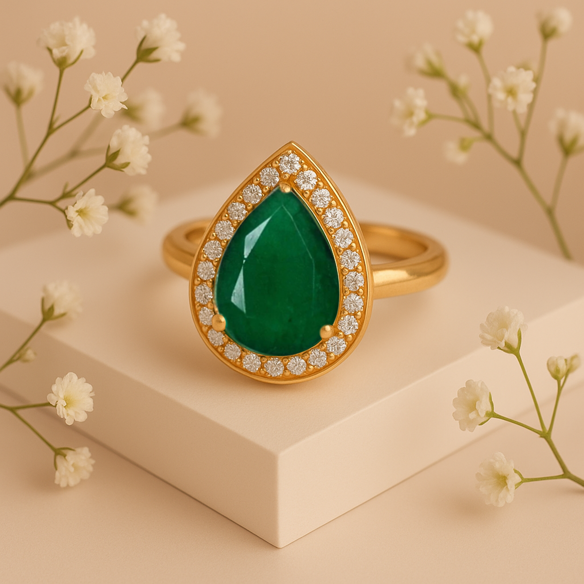 Silver Green Ring