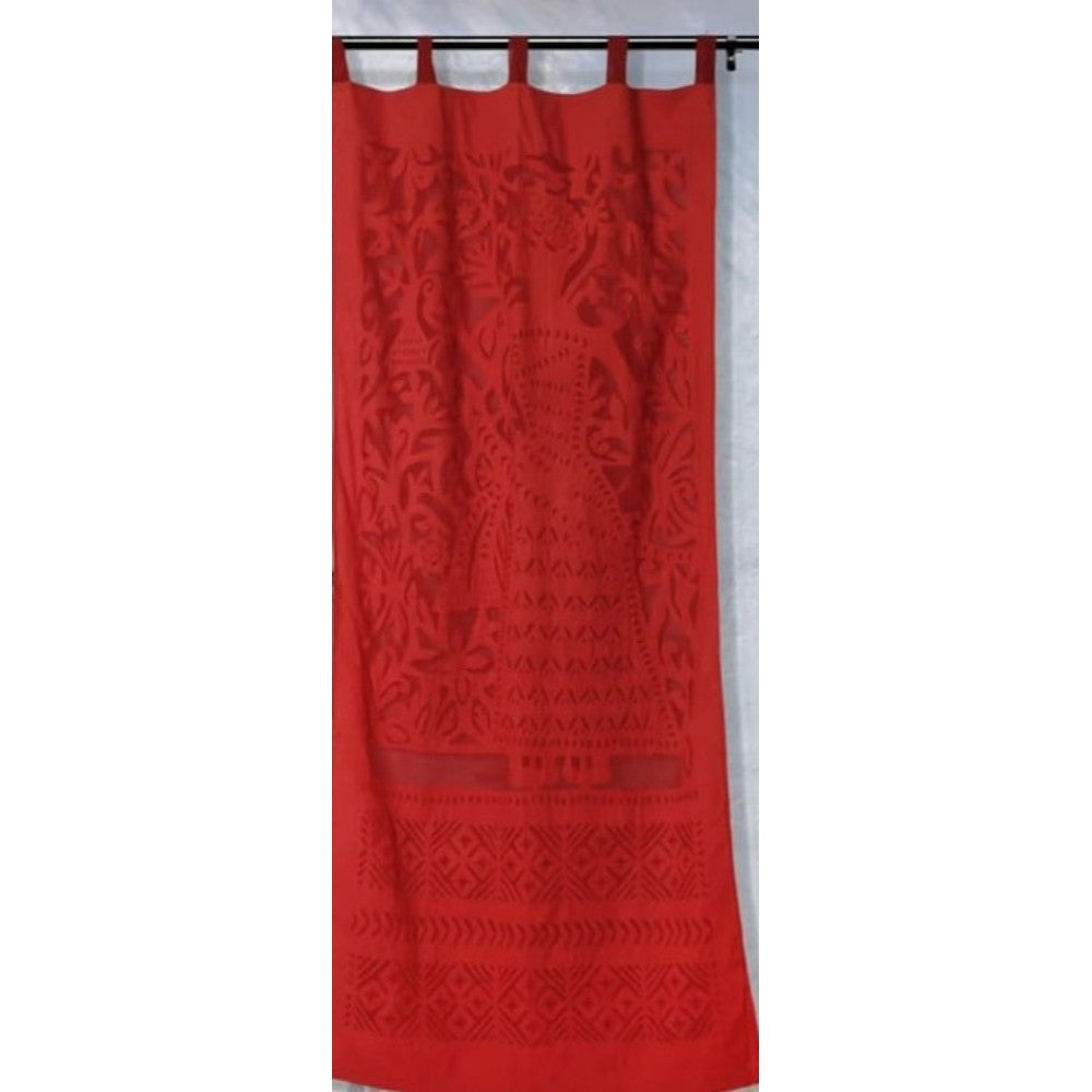 Applique Work Wall Hanging Red Curtain
Size - 44"X84" (3.5 X 7 Ft)-Indiehaat