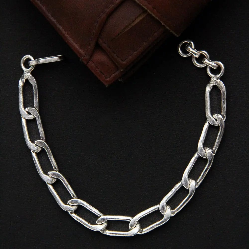 Men's Silver 92.5 Bracelet With Wide Cuban Links