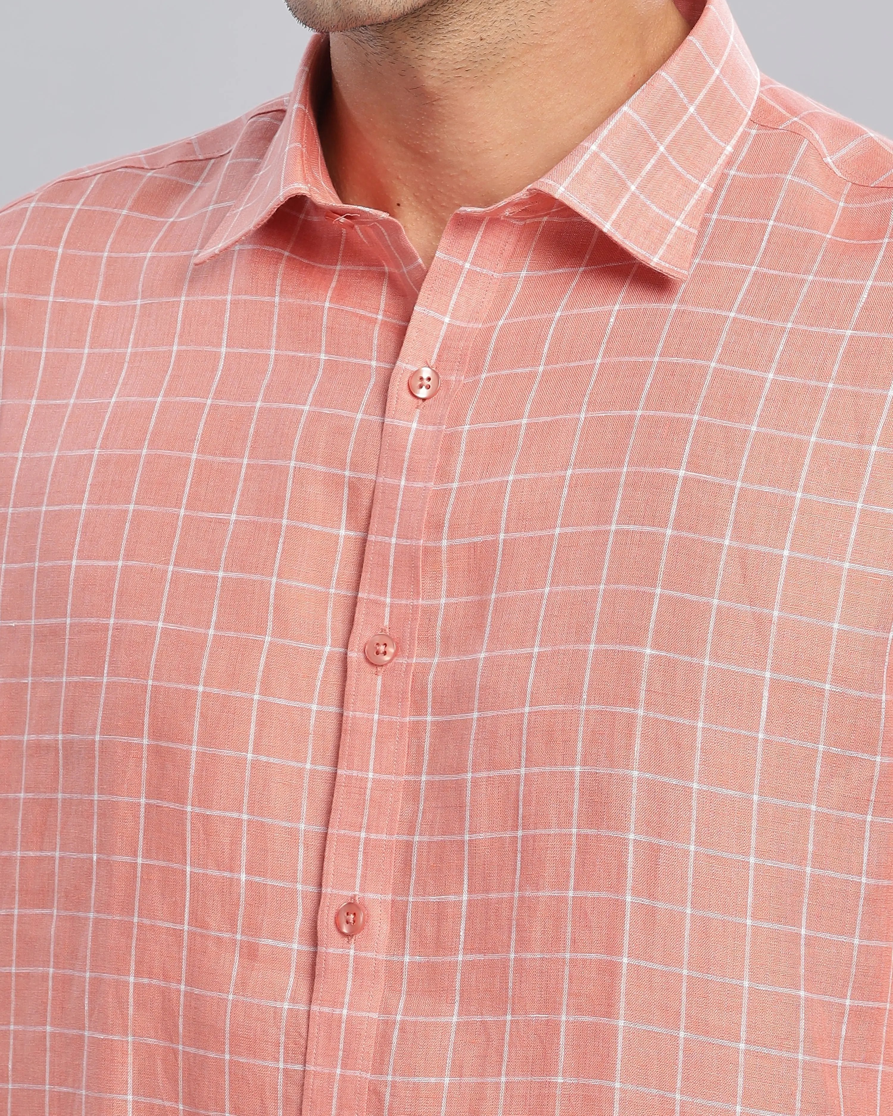 Orangeade Checks Linen ShirtUnited By Hope