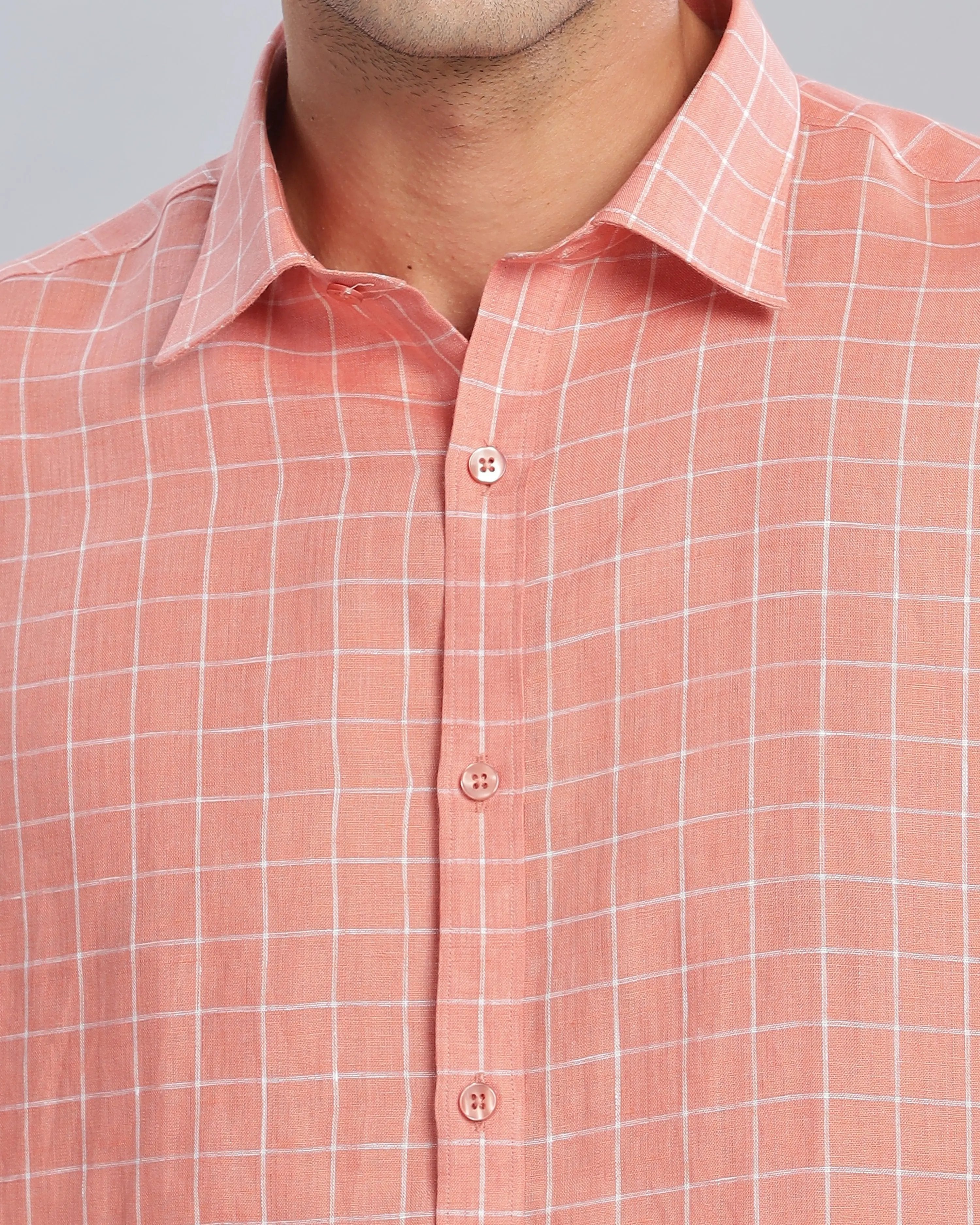 Orangeade Checks Linen ShirtUnited By Hope