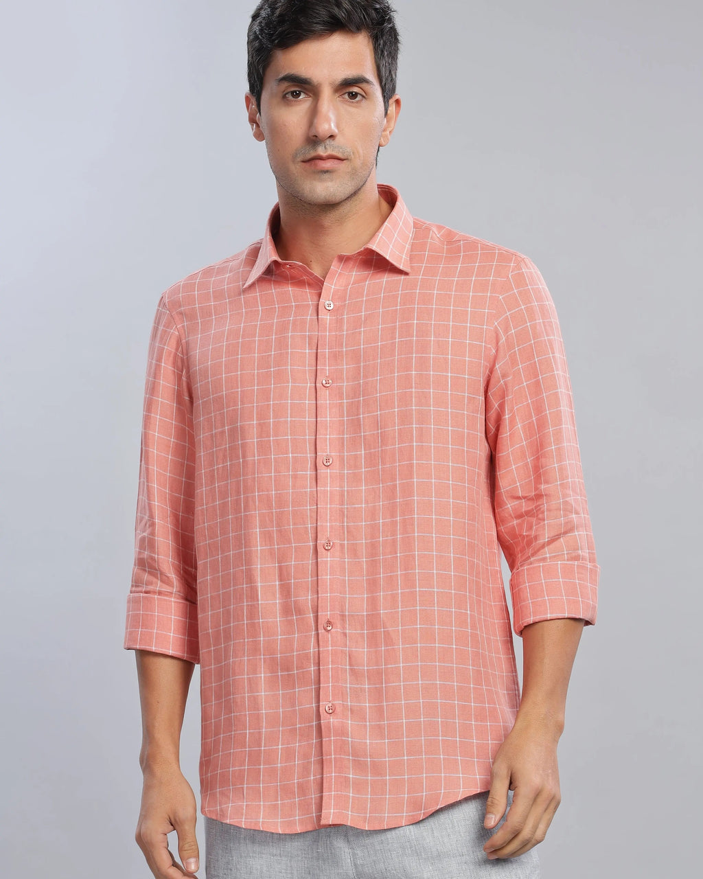 Orangeade Checks Linen ShirtUnited By Hope