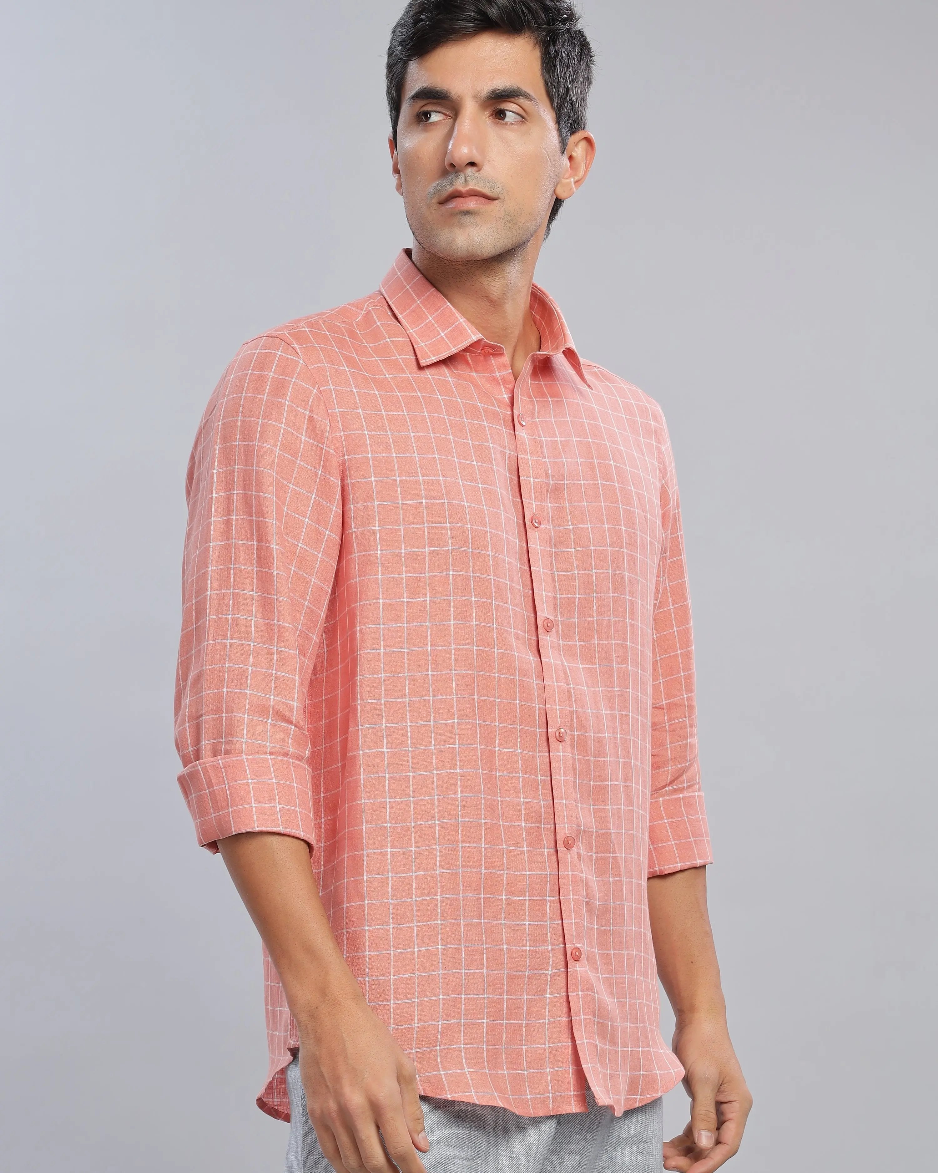 Orangeade Checks Linen ShirtUnited By Hope