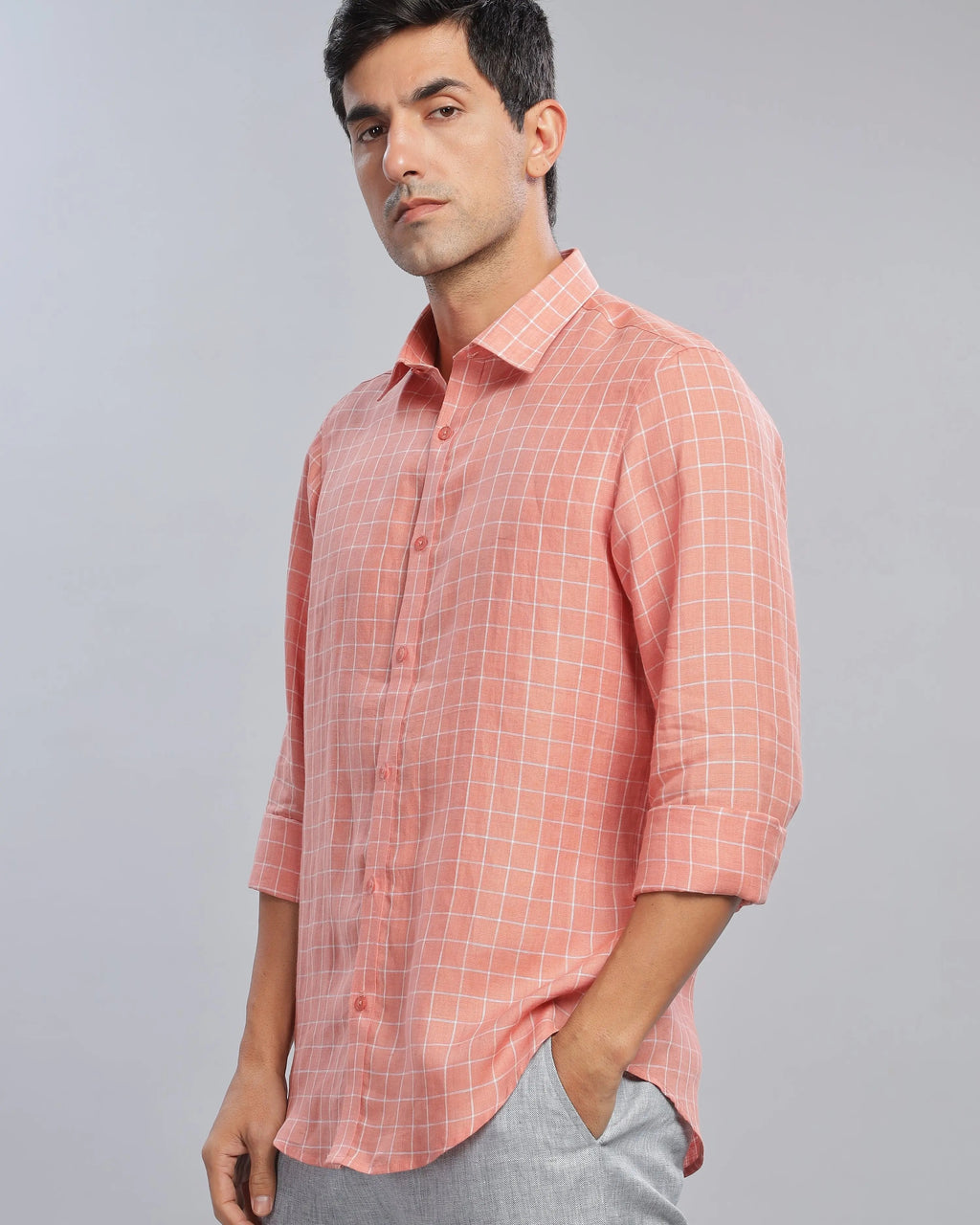 Orangeade Checks Linen ShirtUnited By Hope