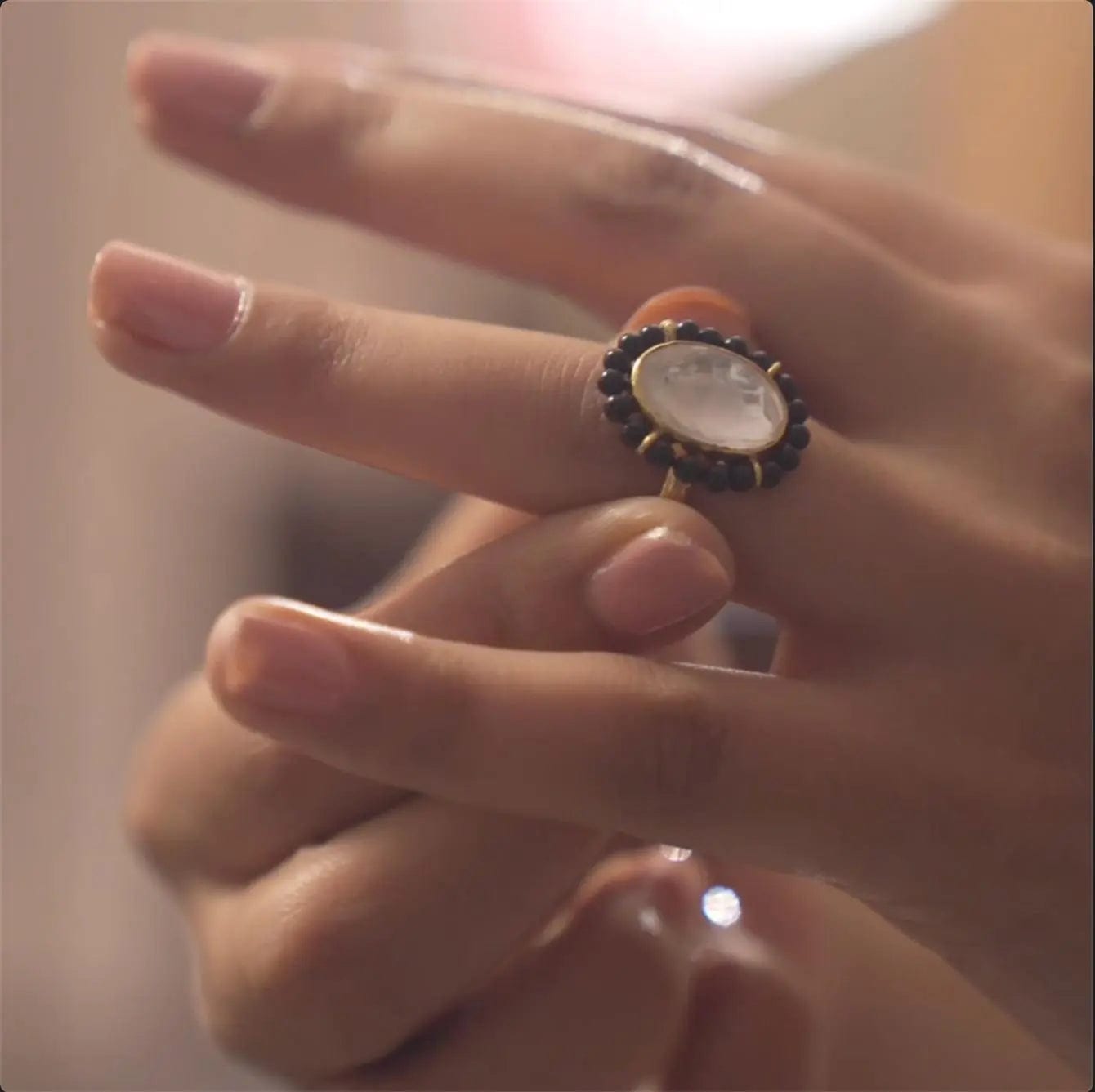 Oval Subtle Mangalsutra Ring