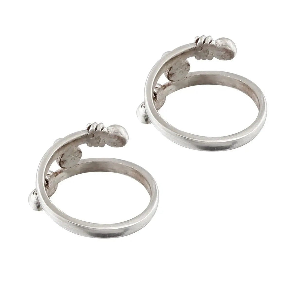 Pearl Adjustable Sterling 92.5 Sterling Silver Toe Ring (Pair)