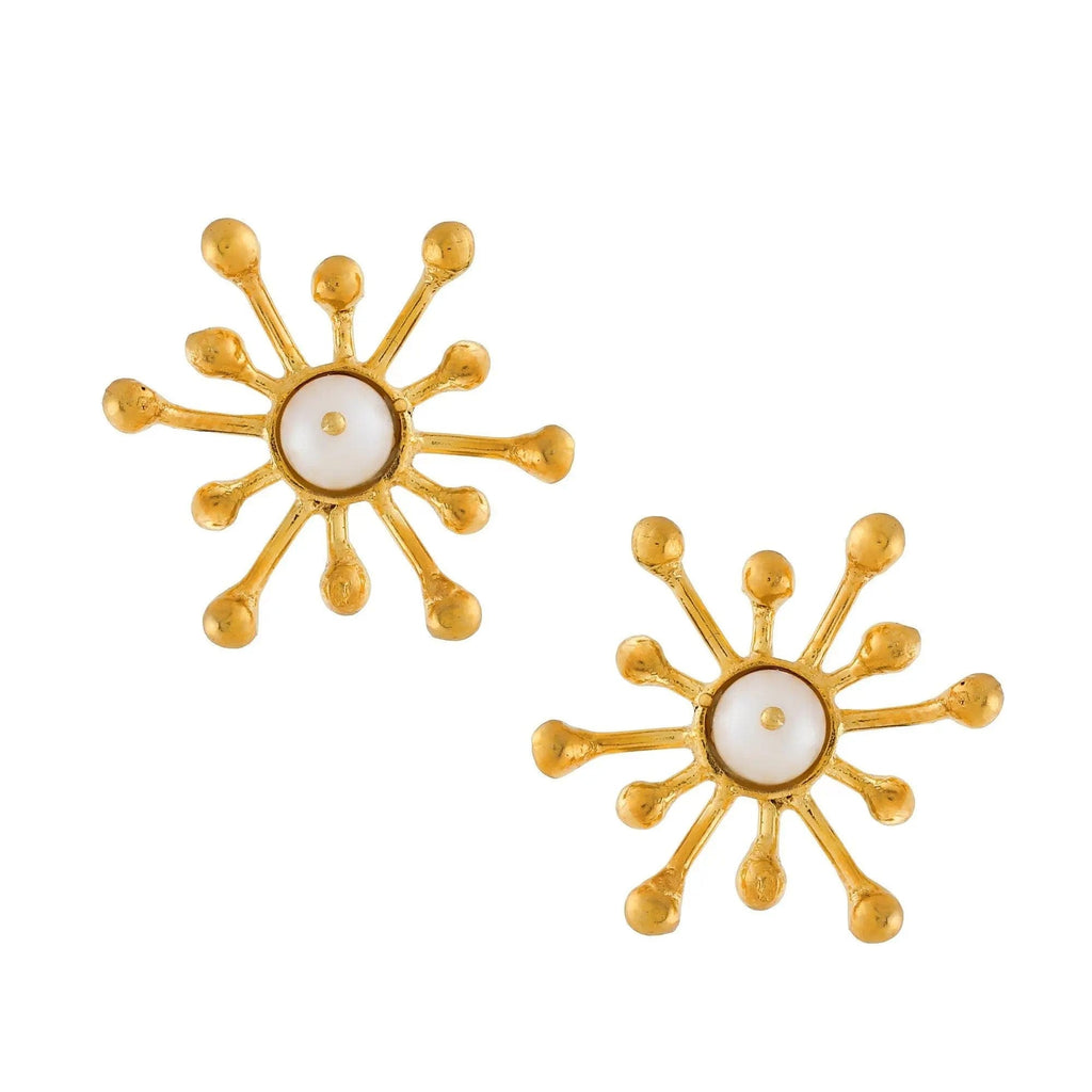 Pearl Gold Plated Sterling Silver Earrings