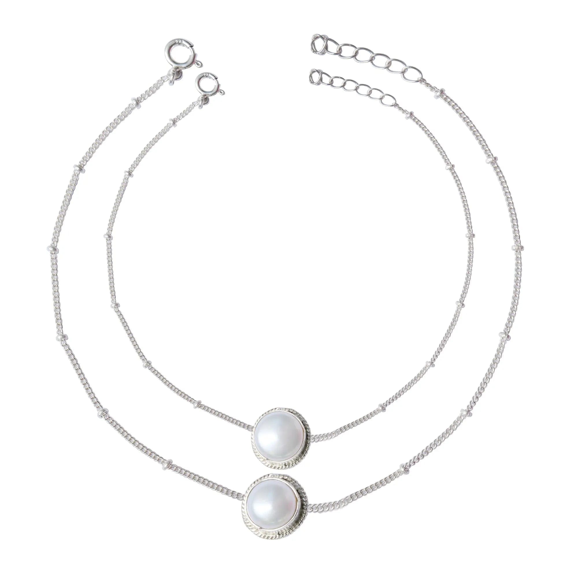 Pearl Silver 92.5 Anklet