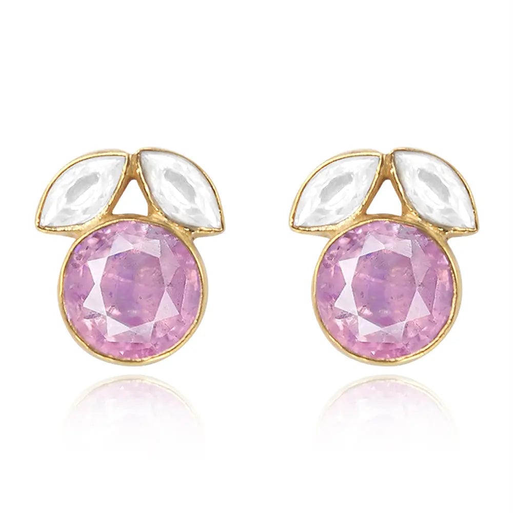 Pink Love Silver Studs