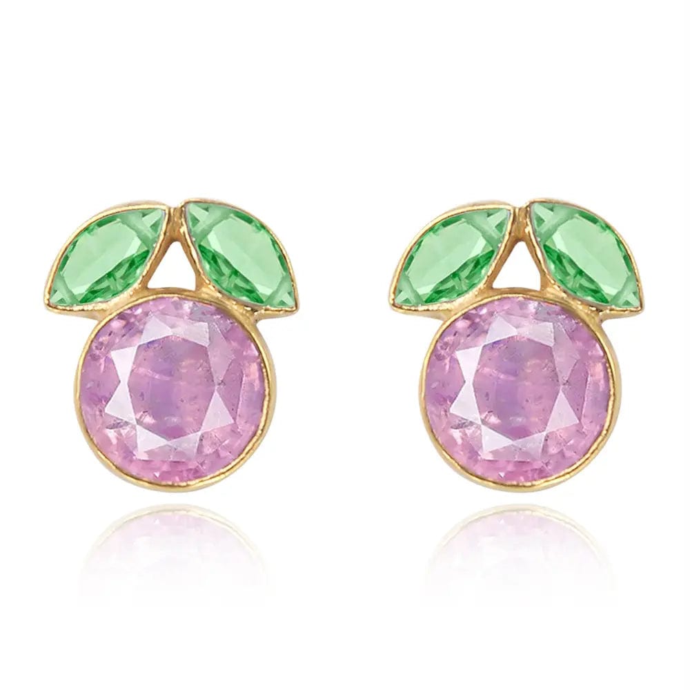 Pink Love Silver Studs