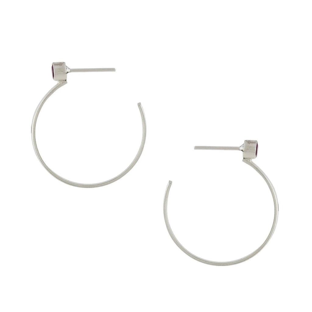 Zircon Sterling Silver Hoop Earrings