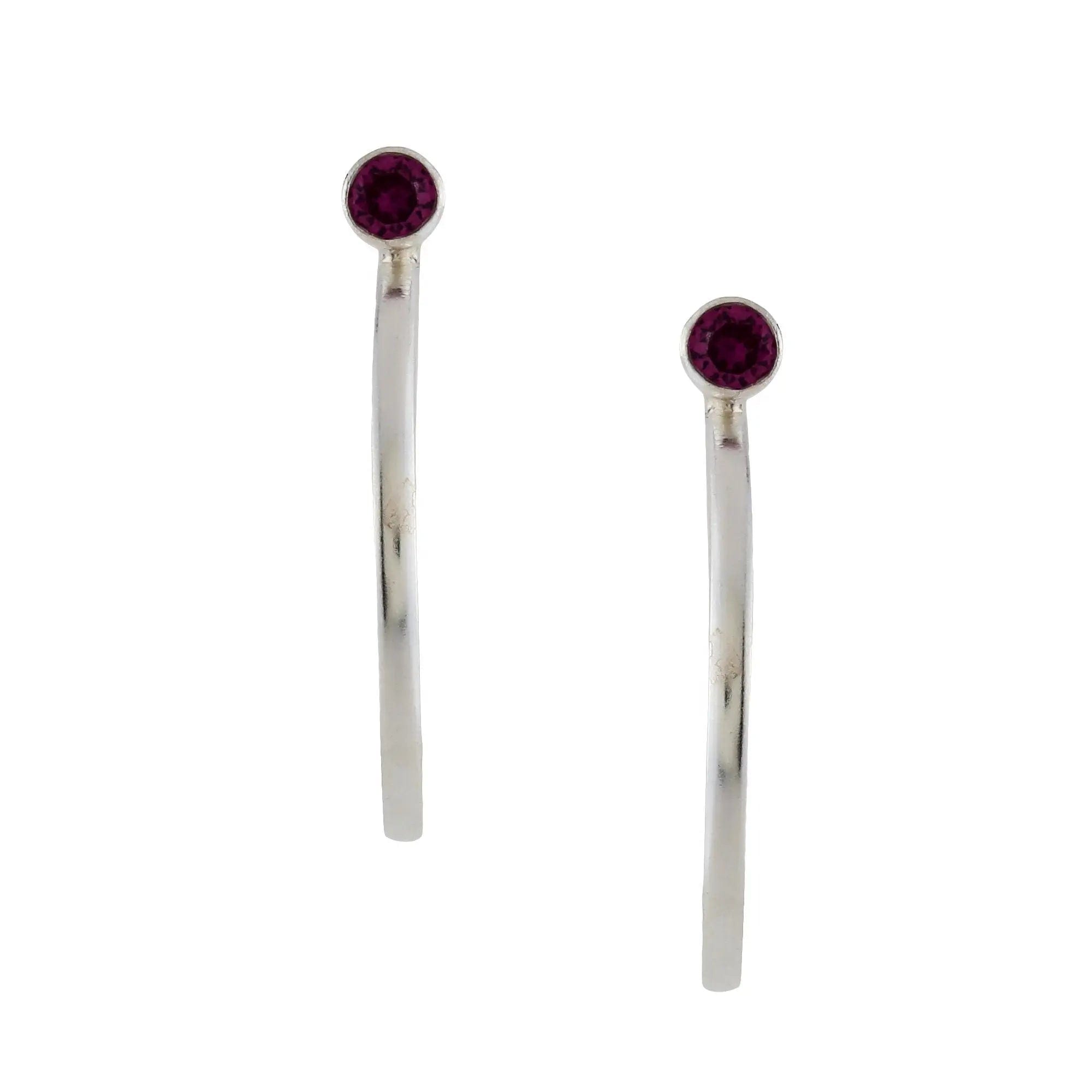 Zircon Sterling Silver Hoop Earrings