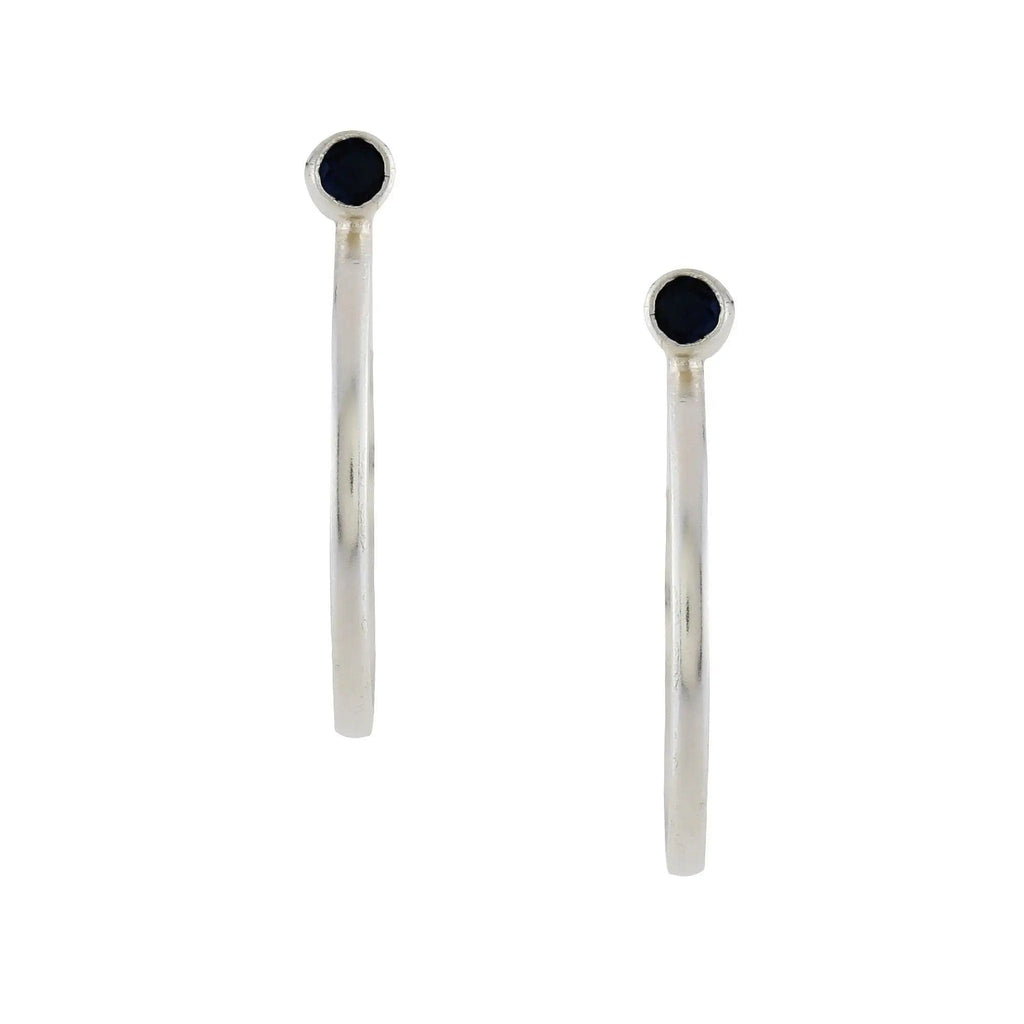 Zircon Sterling Silver Hoop Earrings