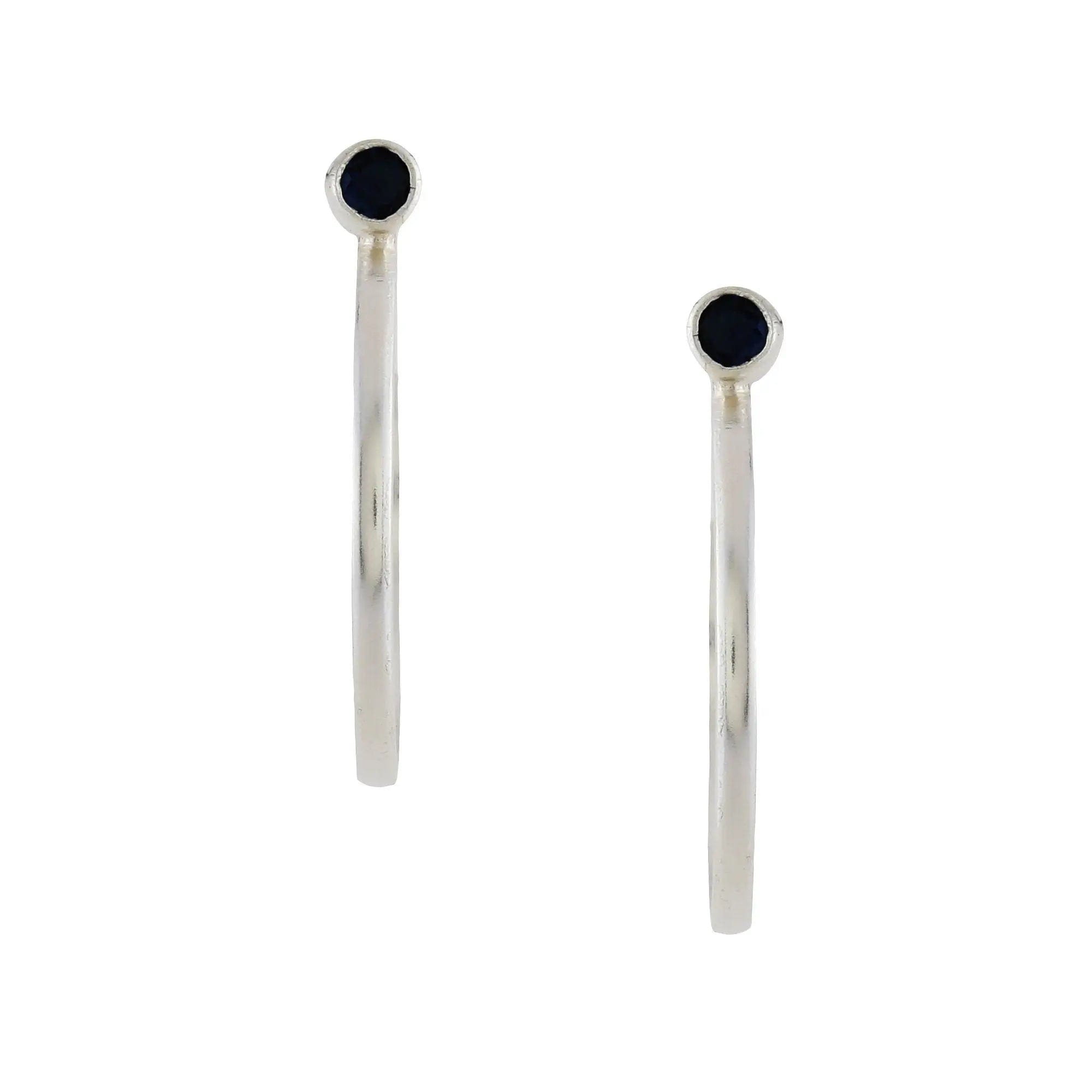 Zircon Sterling Silver Hoop Earrings