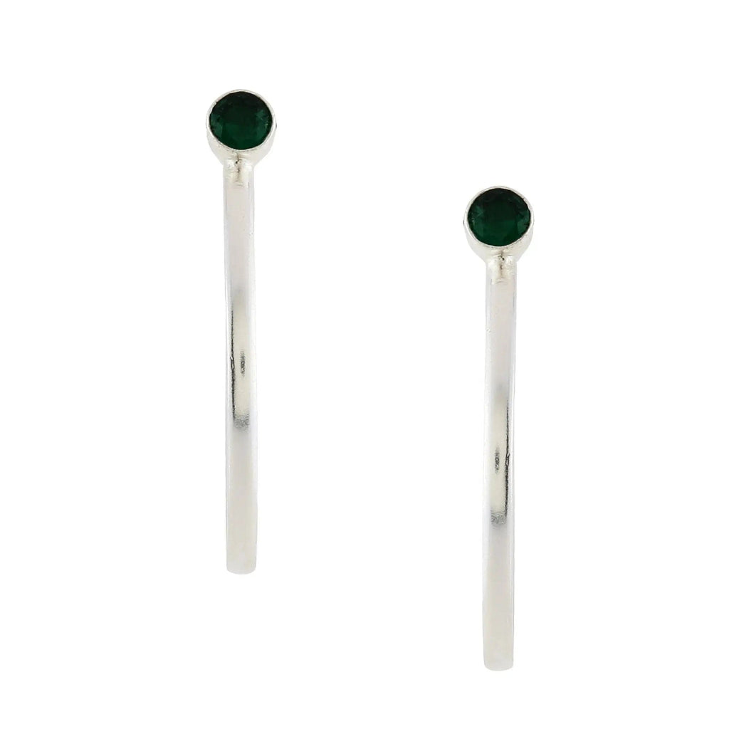 Zircon Sterling Silver Hoop Earrings