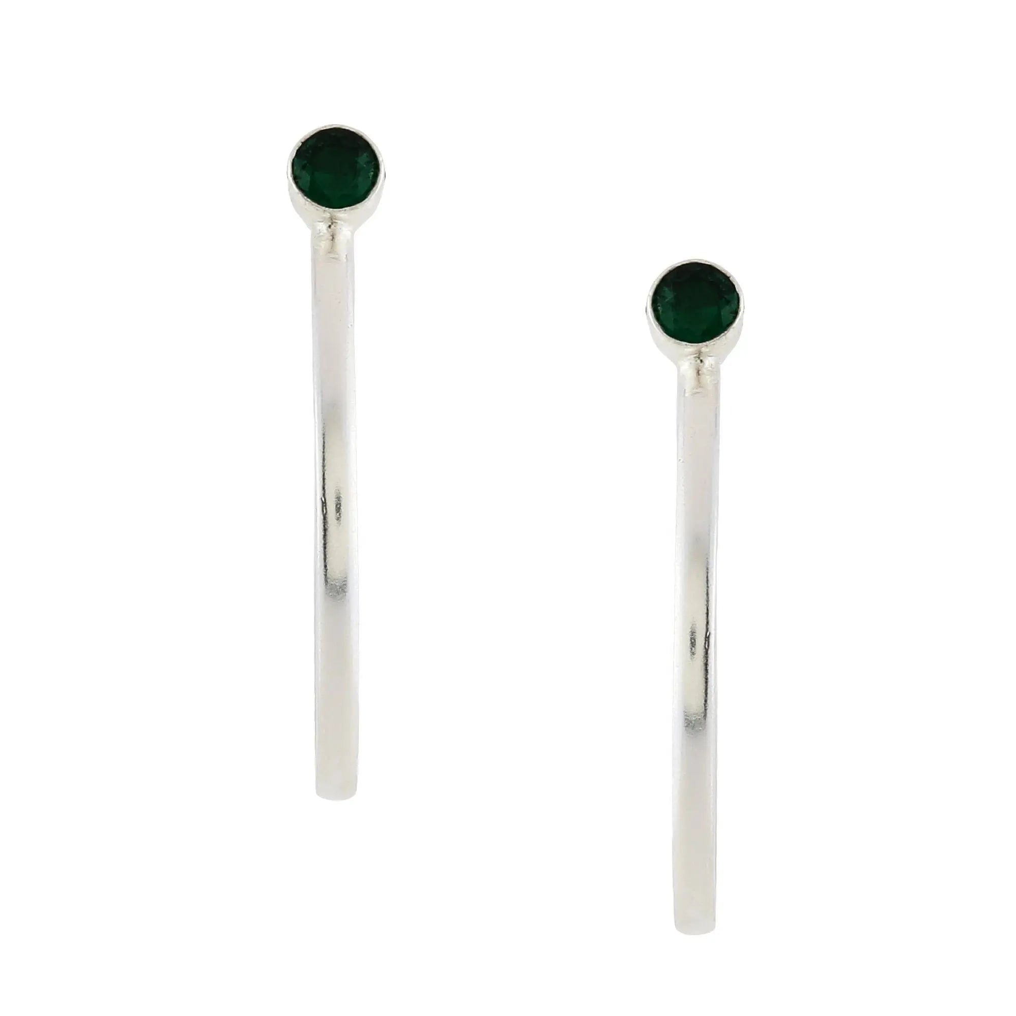 Zircon Sterling Silver Hoop Earrings