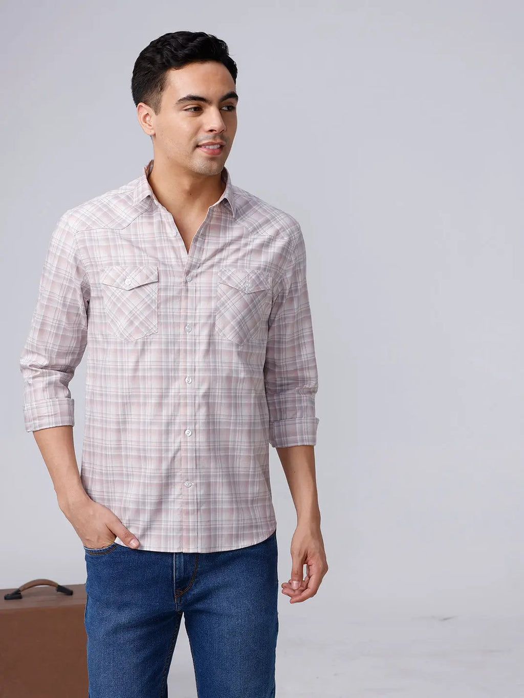 Pink and Grey Checks Twill ShirtUnited By Hope