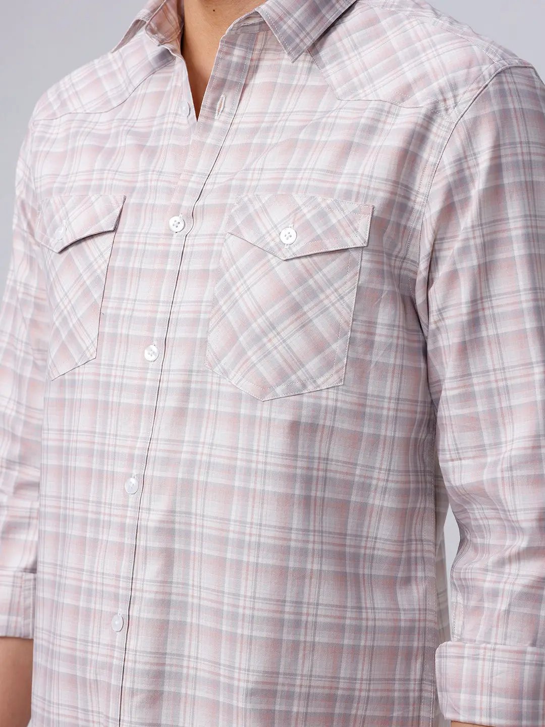 Pink and Grey Checks Twill ShirtUnited By Hope