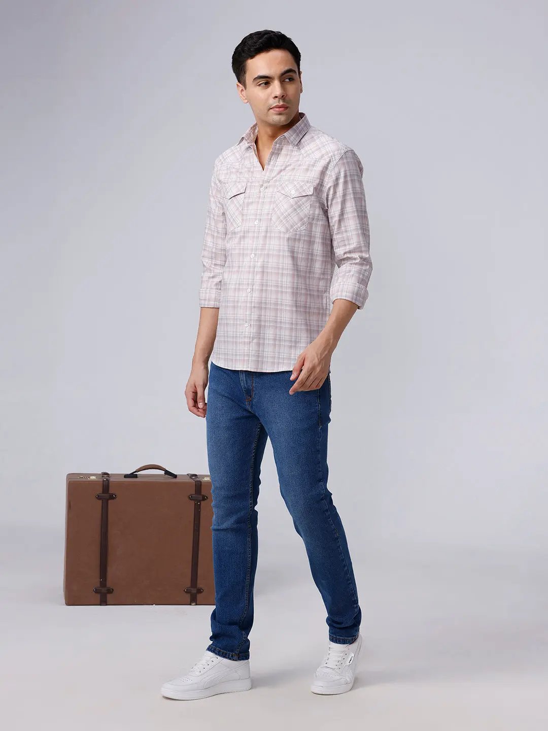 Pink and Grey Checks Twill ShirtUnited By Hope