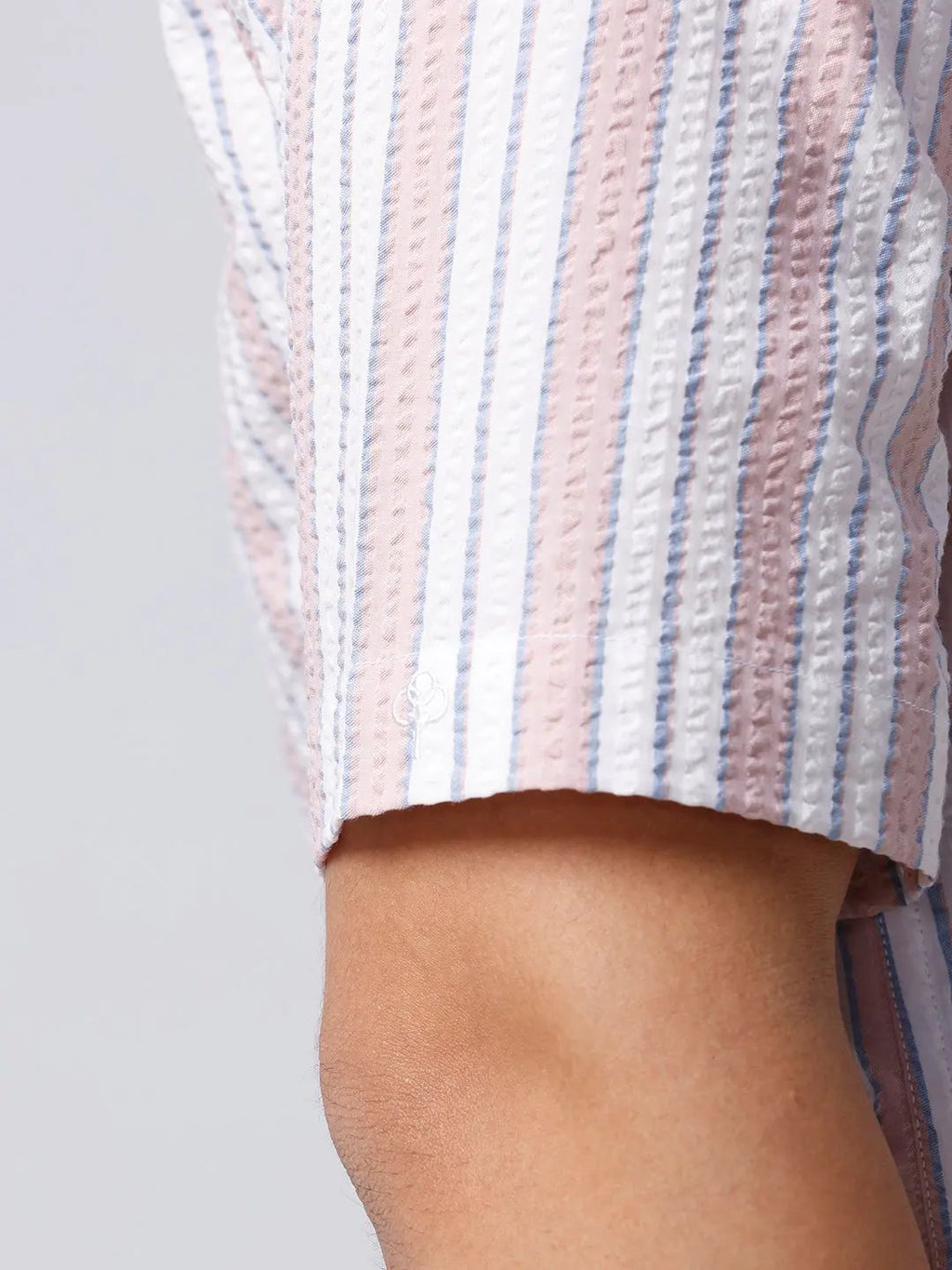 Pink and White Stripes Waffle Dobby ShirtUnited By Hope