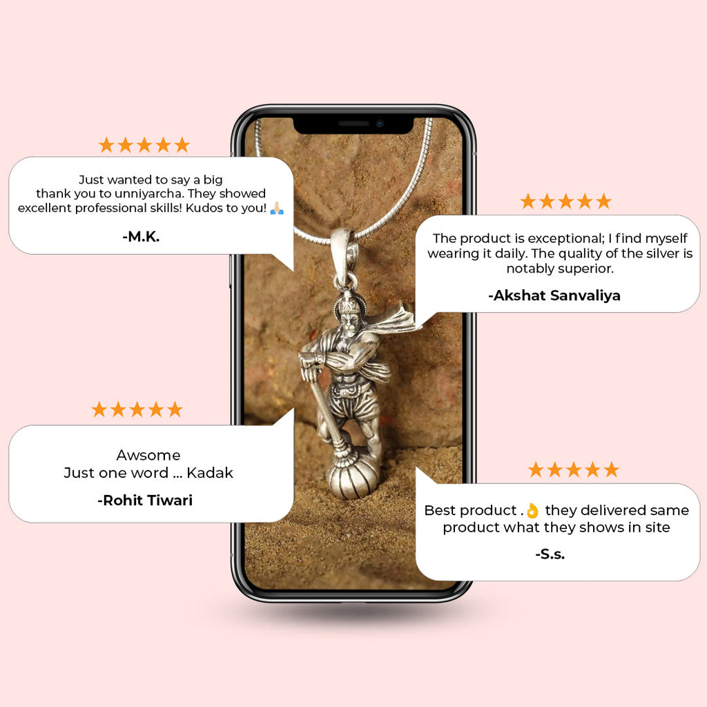 925 Sterling Silver Hanuman Ji Pendant