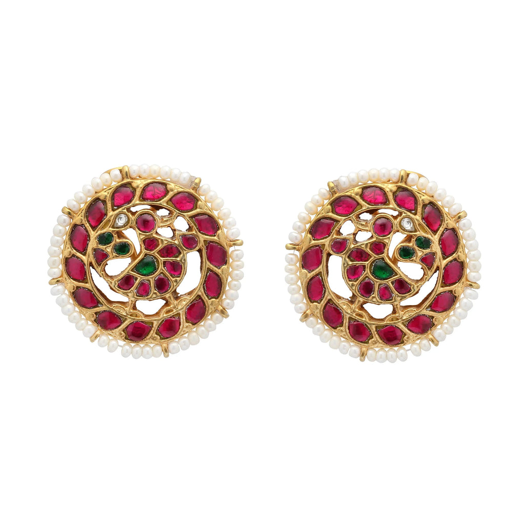 Royal Kundan Silver Studs