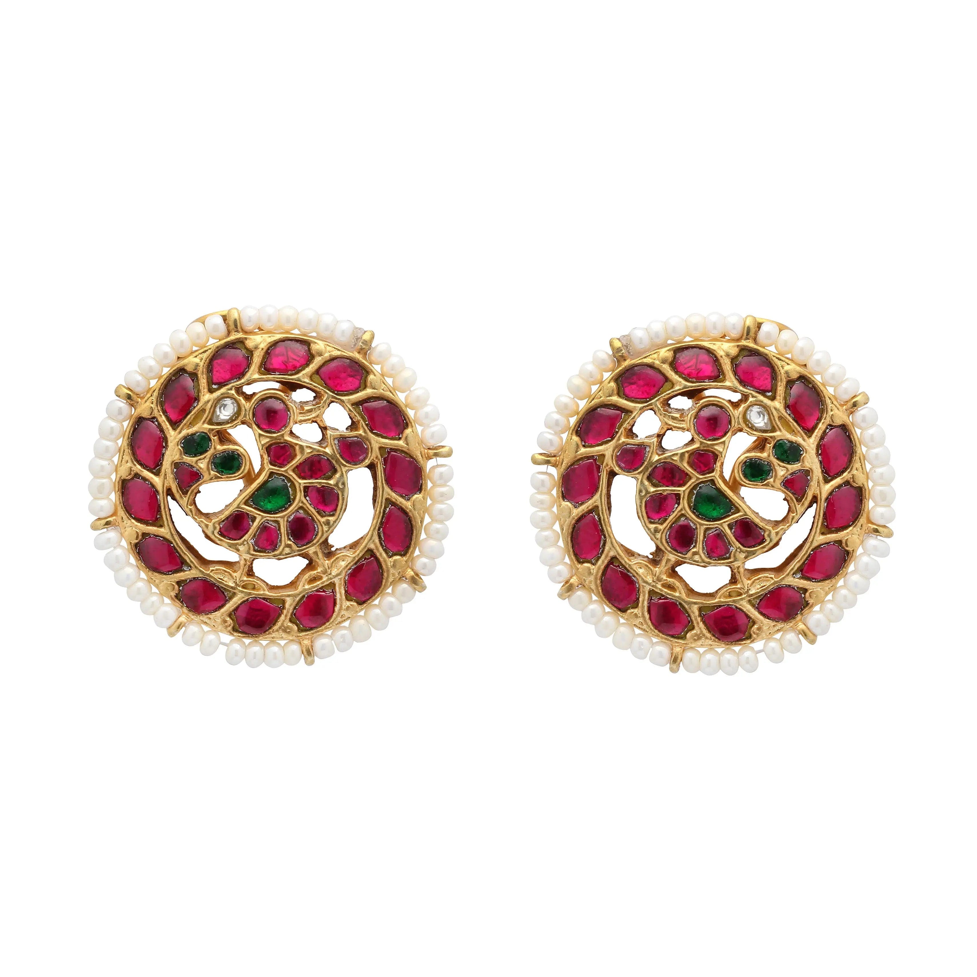 Royal Kundan Silver Studs