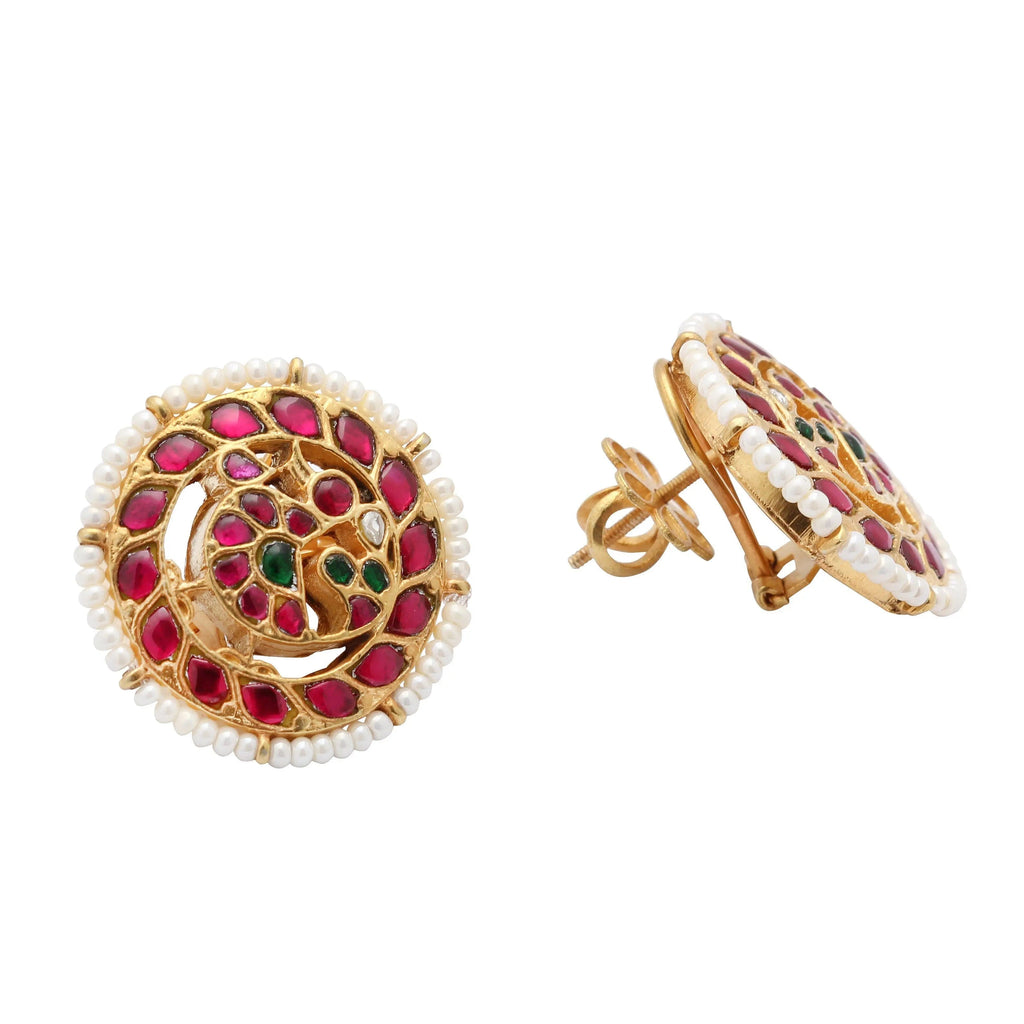 Royal Kundan Silver Studs