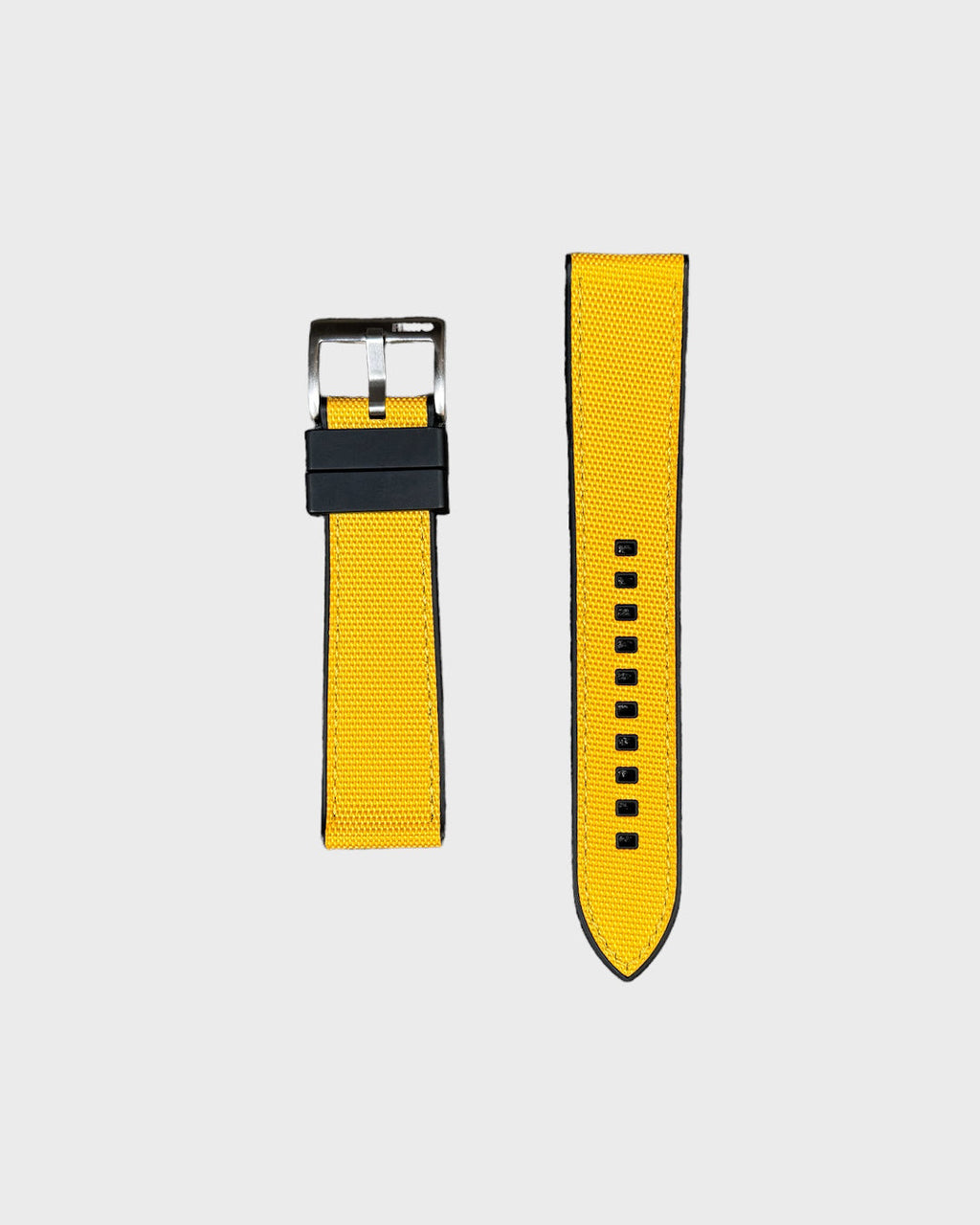 Reef__ 22mm rubber watch strap sailcloth FKM rubber 100% Vegan yellow color