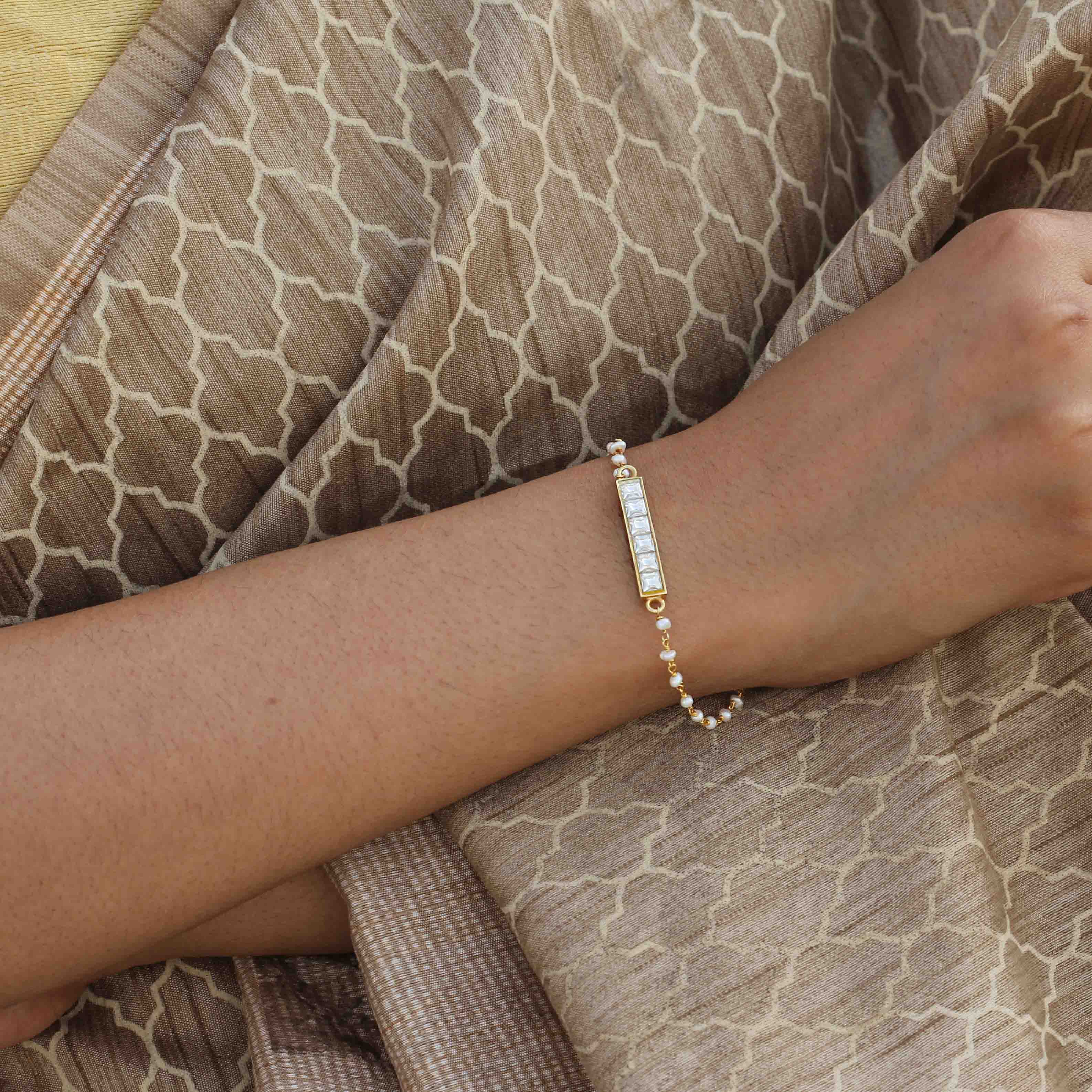 Silver 6 Stone Luck Bracelet