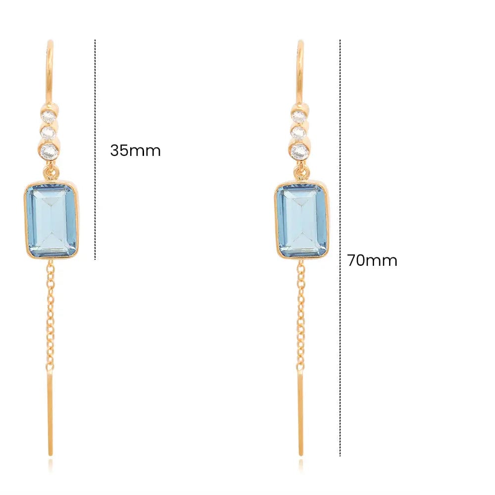 SILVER 92.5 BLUE TOPAZ SUI DHAGA EARRING