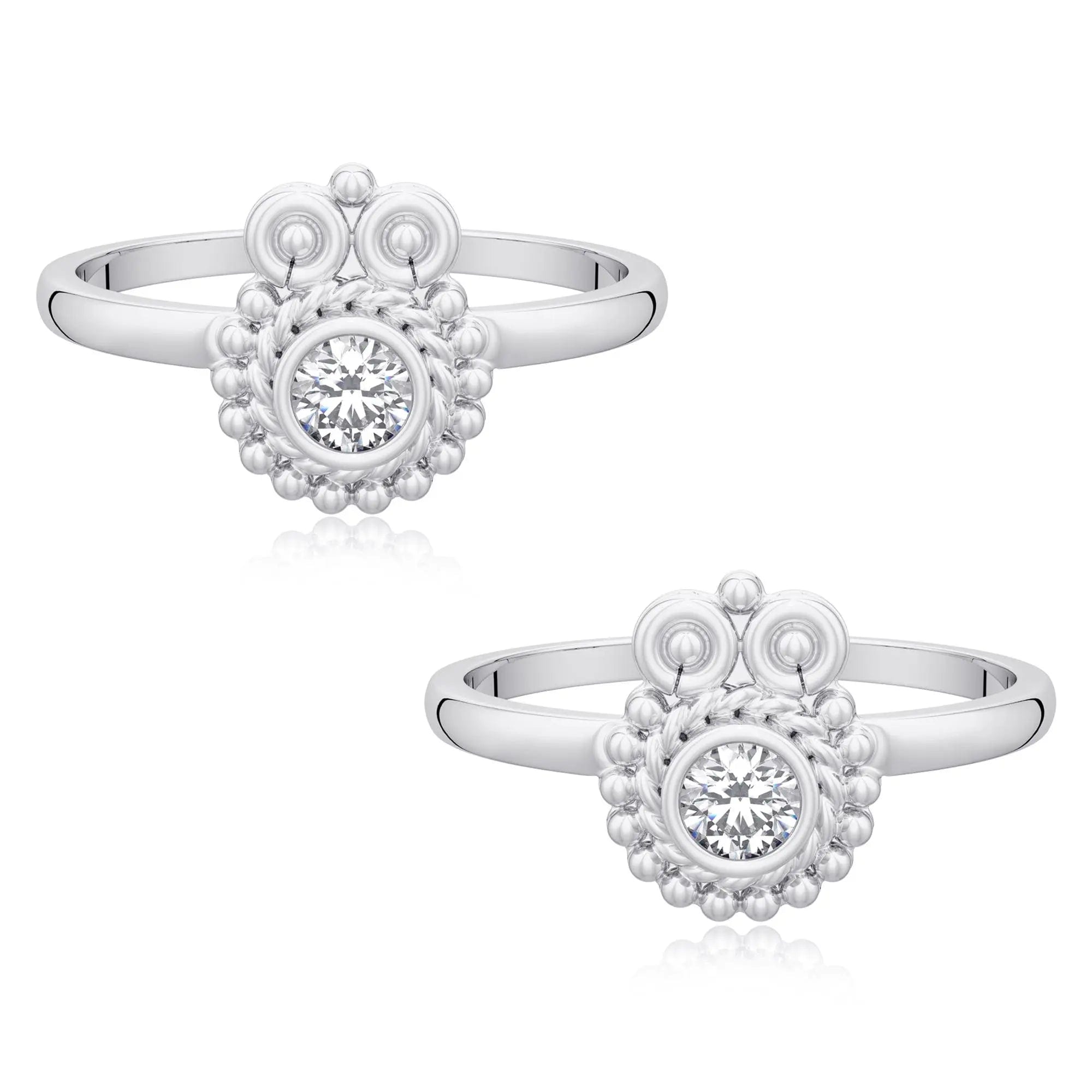 Silver Stoned Toe Ring (Pair)
