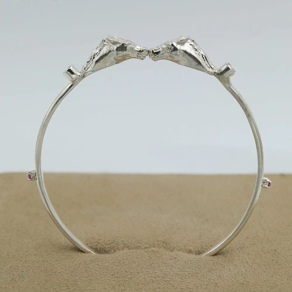 SITAYAN Silver Ashwamedh Horse Cuff