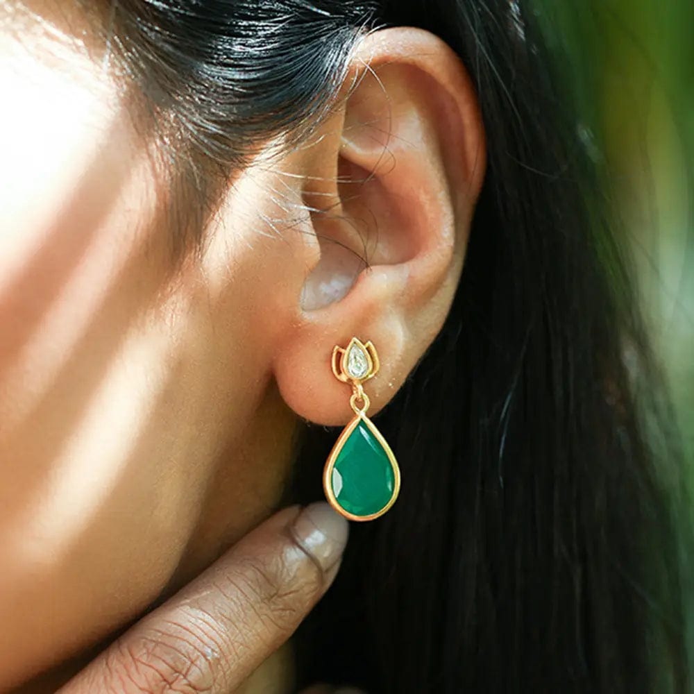 SITAYAN Silver Green Pear Drops