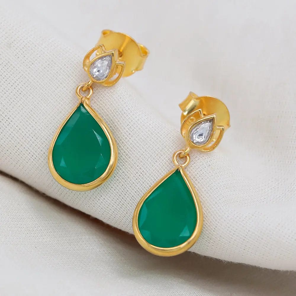 SITAYAN Silver Green Pear Drops