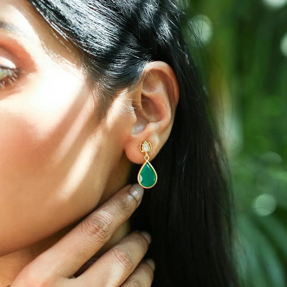 SITAYAN Silver Green Pear Drops