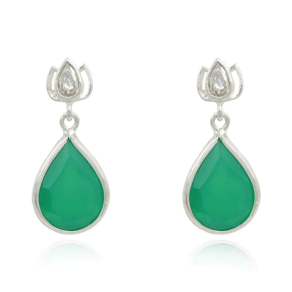 SITAYAN Silver Green Pear Drops