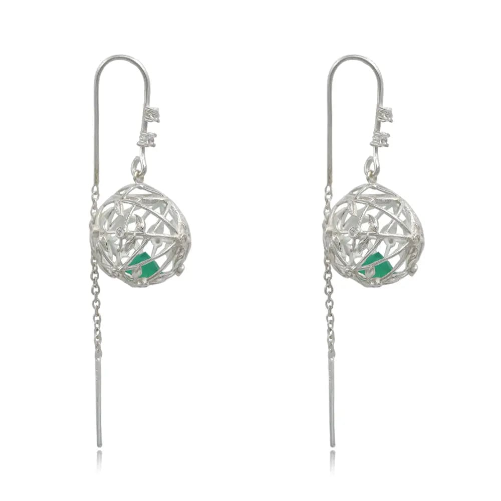 Sitayan Vatika Silver Golden beauty Sui Dhaga Earrings.