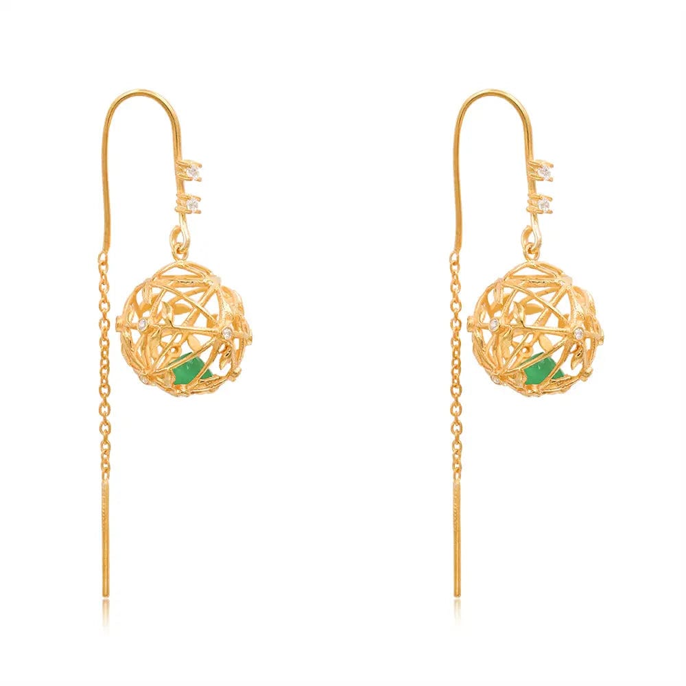 Sitayan Vatika Silver Golden beauty Sui Dhaga Earrings.