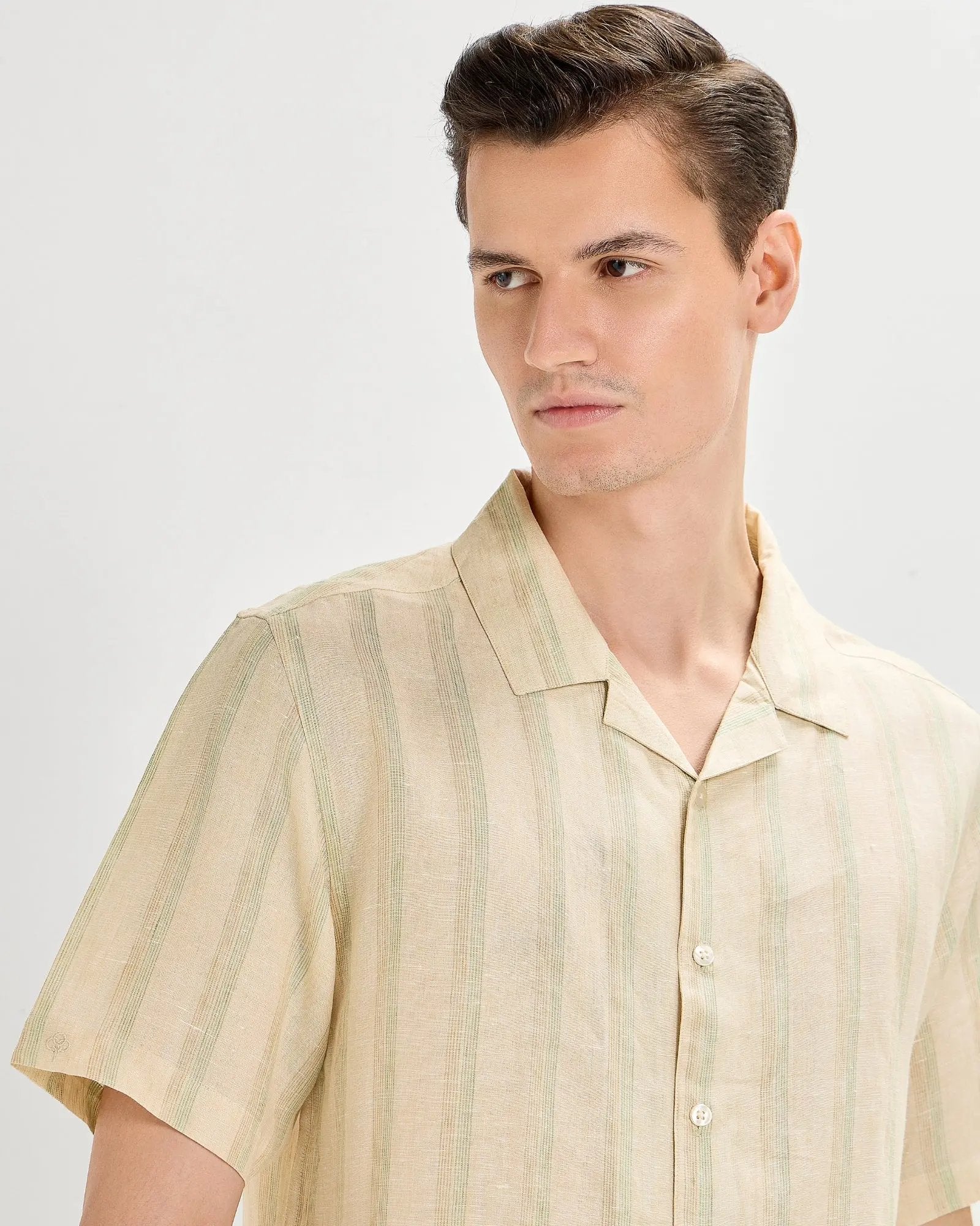 Sandshell Striped Linen ShirtUnited By Hope