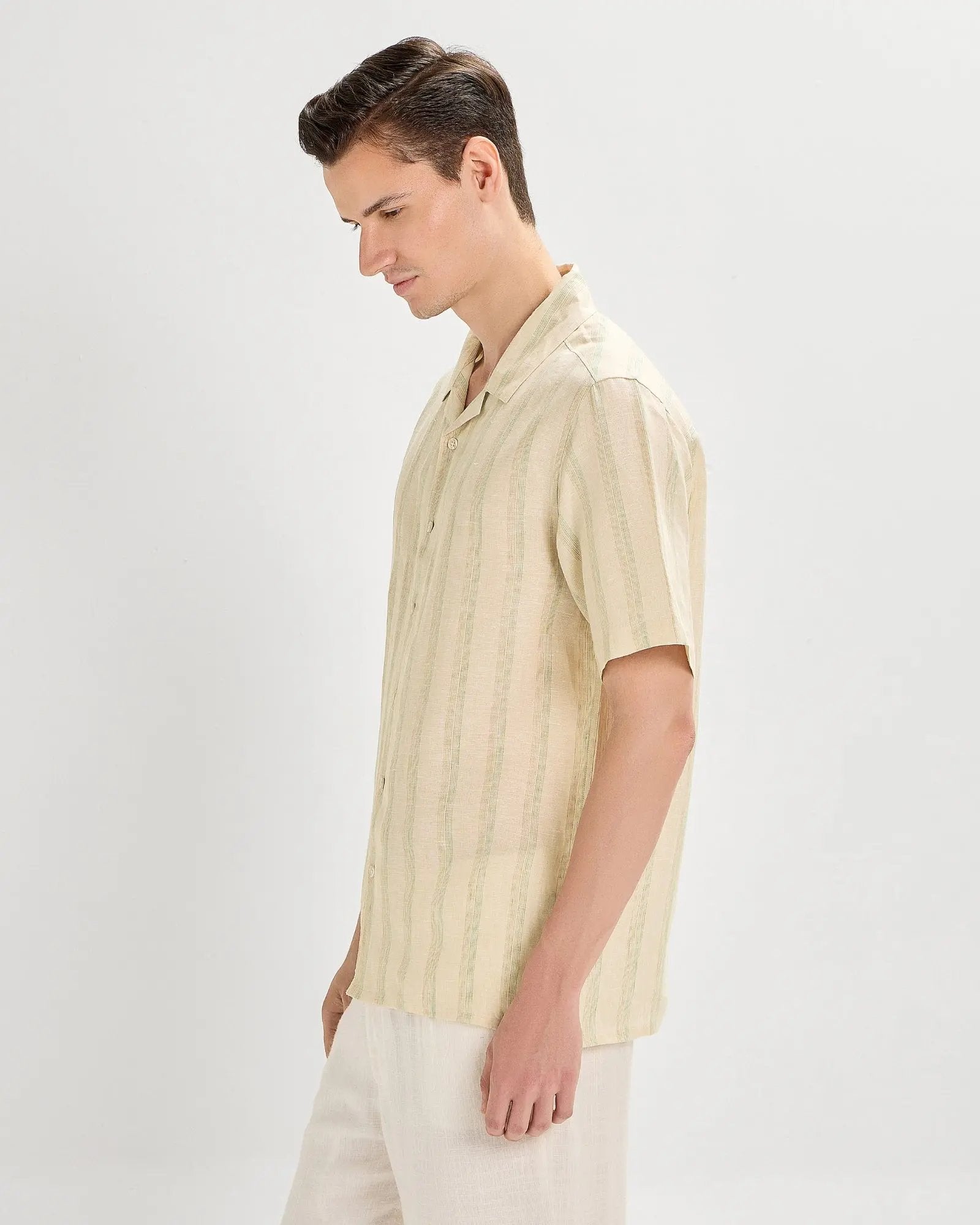 Sandshell Striped Linen ShirtUnited By Hope