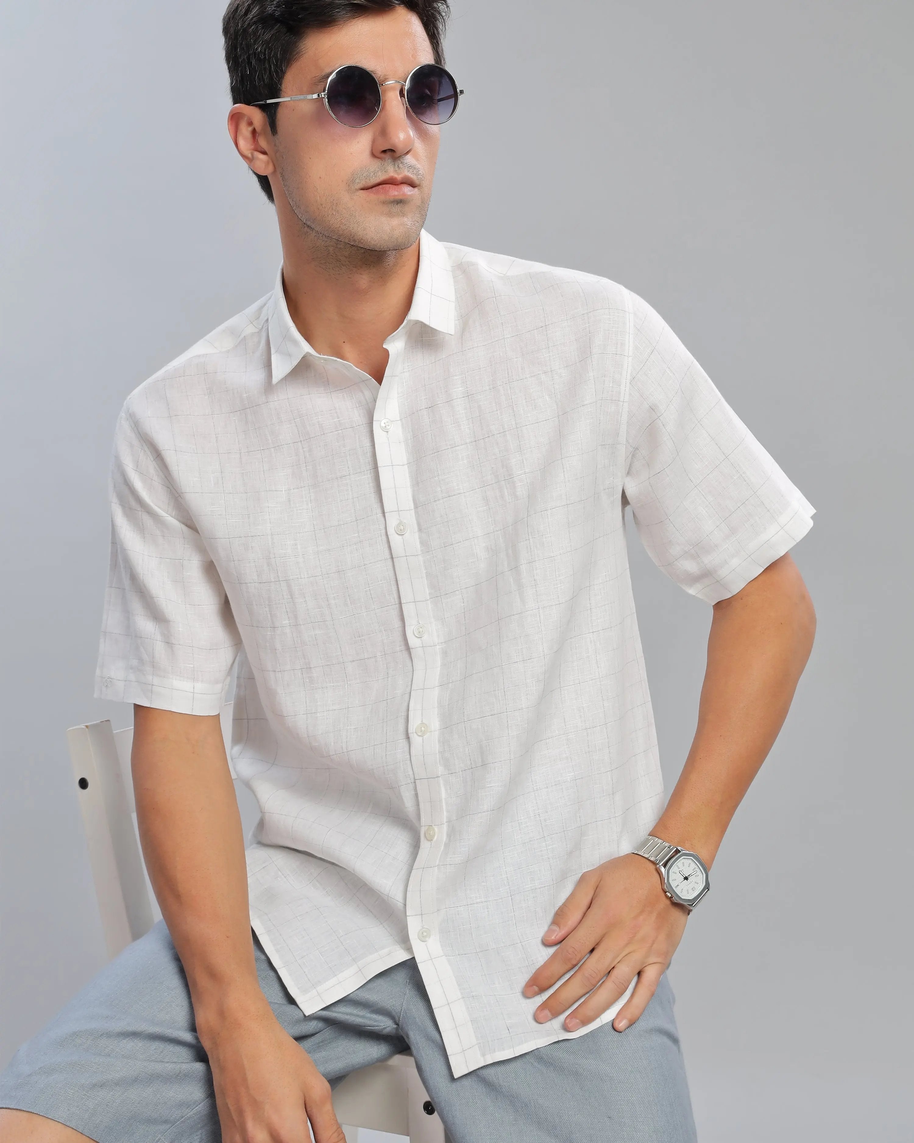 Seedpearl Checked Linen ShirtUnited By Hope