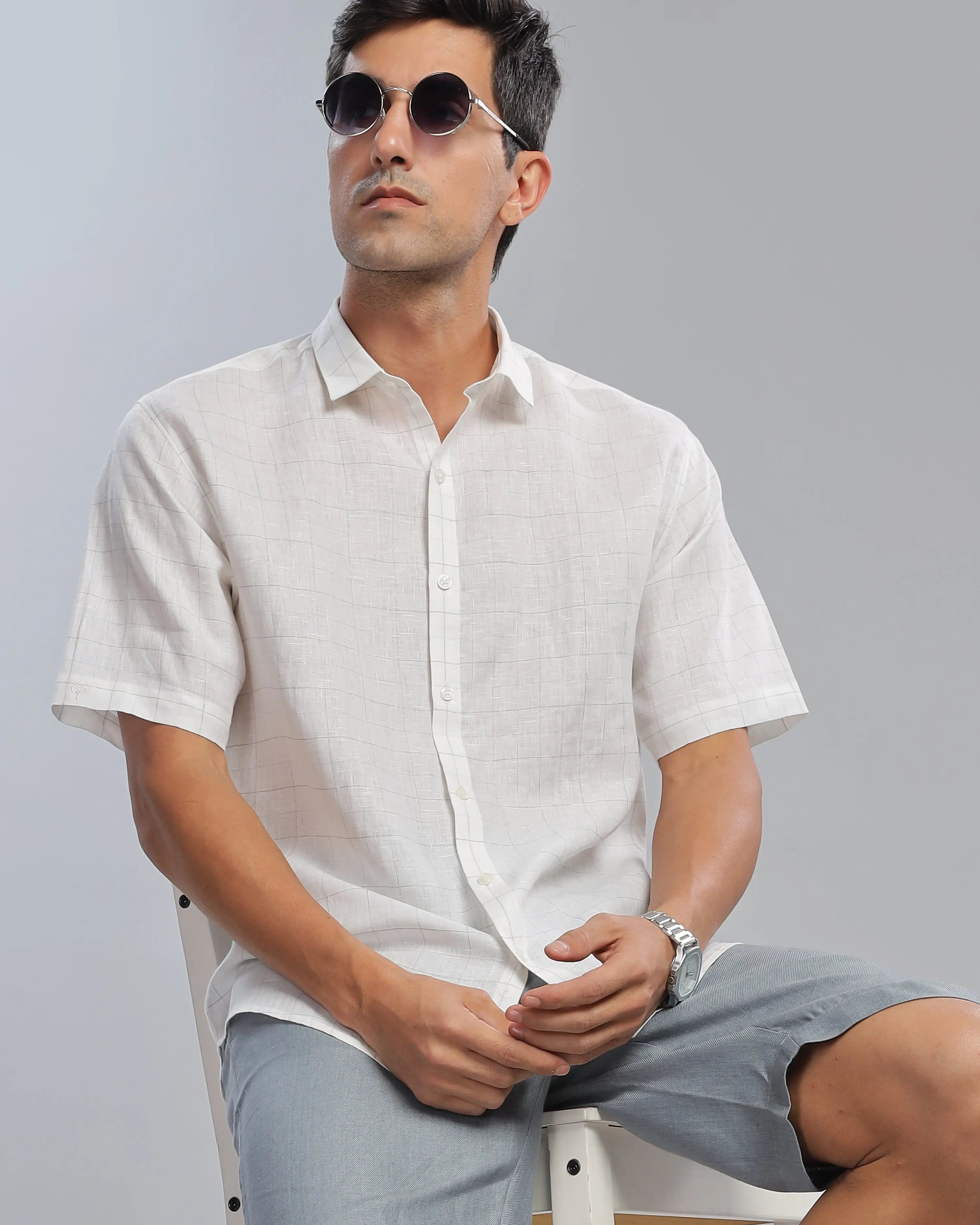 Seedpearl Checked Linen ShirtUnited By Hope