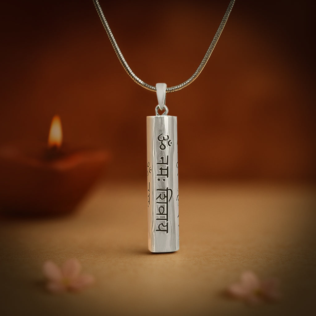 Shiva Mantra Pure 92.5 Silver Necklace