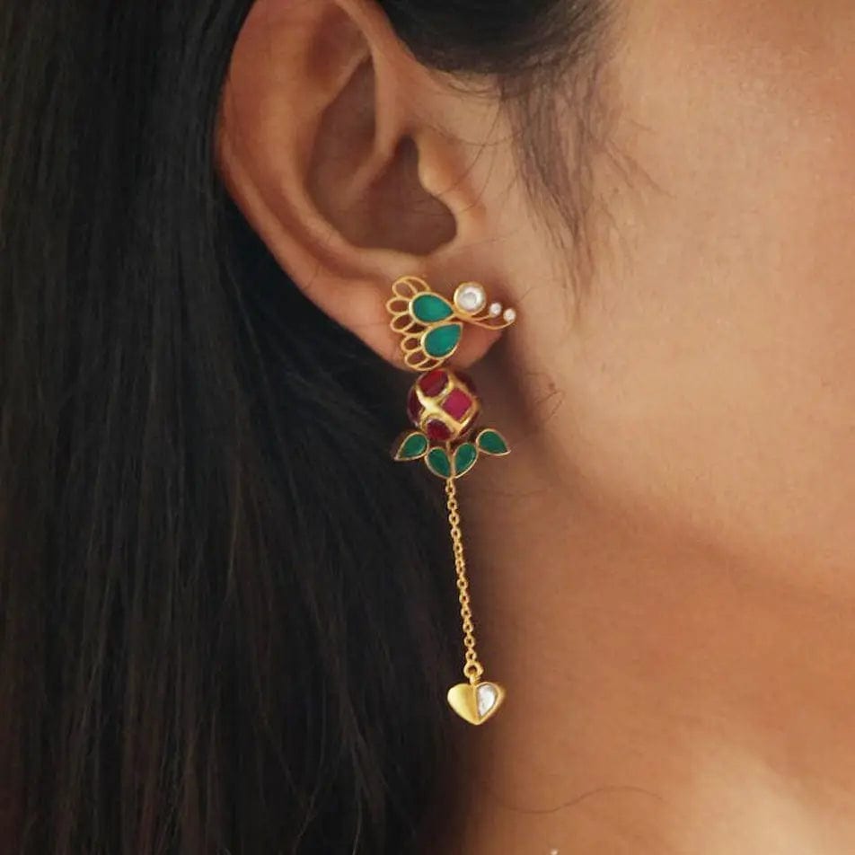 Silver 2-in-1 Titli Earring