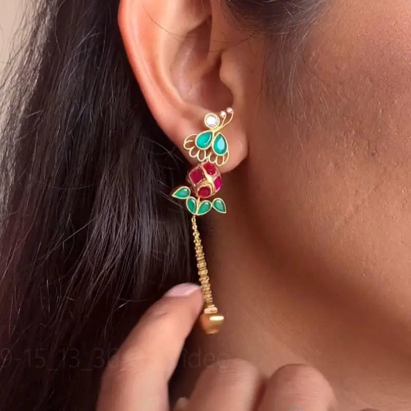 Silver 2-in-1 Titli Earring