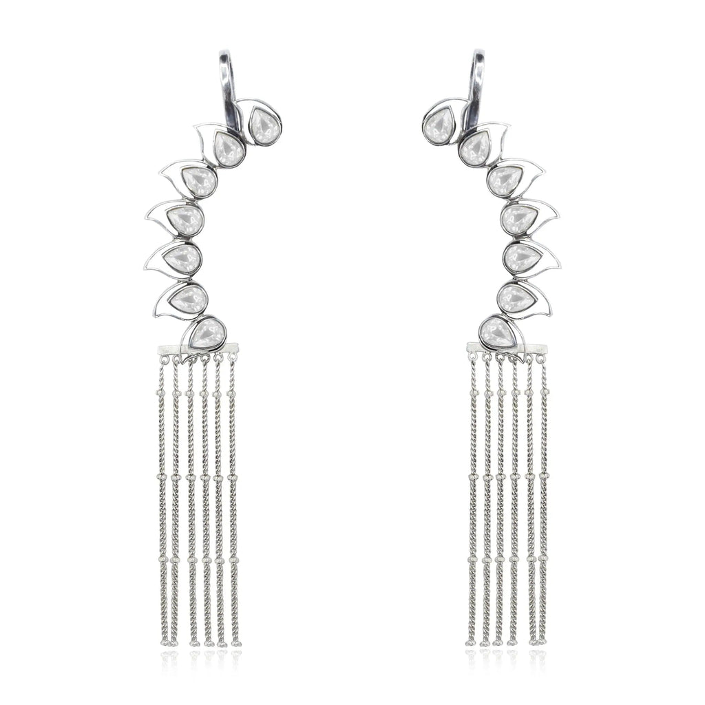 Silver 92.5 Aam Ras Oxidised Earcuff