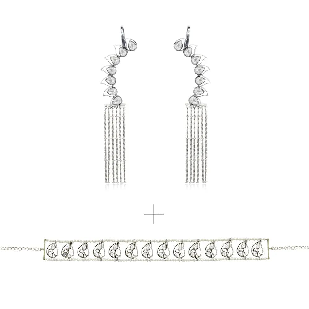 Silver 92.5 Aam Ras Oxidized Choker