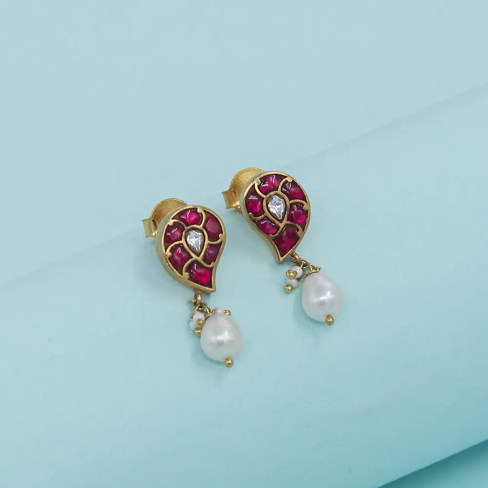 Silver 92.5 Aam Ras Pearl Earring