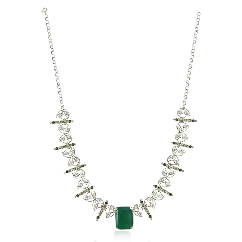 Silver 92.5 Aam Ras Polki Necklace